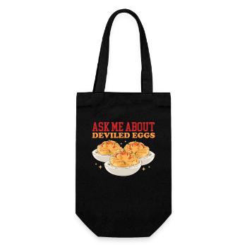 Gefüllte Eier Deviled Eggs Geschenk - Geschenkbeutel für Flaschen - Schwarz - Vorne