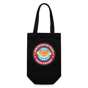 Gefüllte Eier Experte Deviled Eggs Geschenk - Geschenkbeutel für Flaschen - Schwarz - Vorne