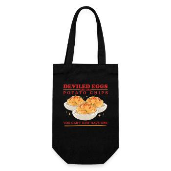 Gefüllte Eier Deviled Eggs Geschenke - Geschenkbeutel für Flaschen - Schwarz - Vorne