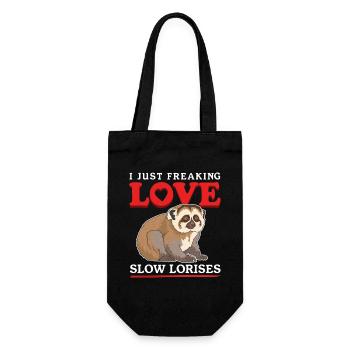 Plumploris süße Slow Lorises Geschenke - Geschenkbeutel für Flaschen - Schwarz - Vorne