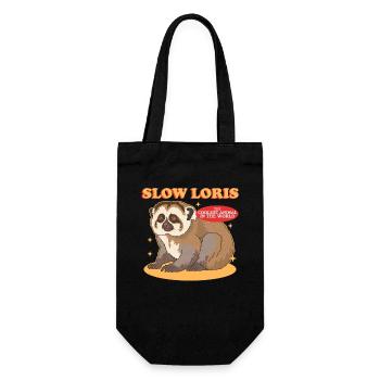 Plumploris lustige Slow Lorises Geschenke - Geschenkbeutel für Flaschen - Schwarz - Vorne