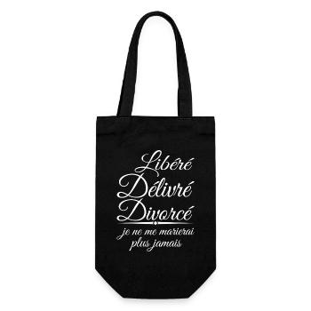 Released, Delivered, Divorced Gift - Gift Bag for Bottles - black - Front