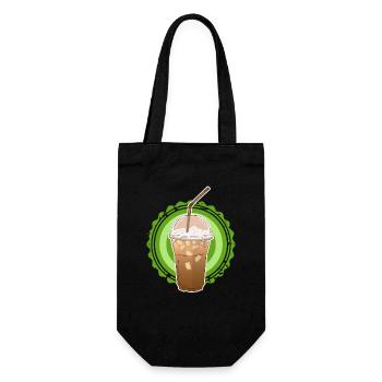 Eiskaffee Iced Coffee Kaffeeliebhaber Geschenke - Geschenkbeutel für Flaschen - Schwarz - Vorne