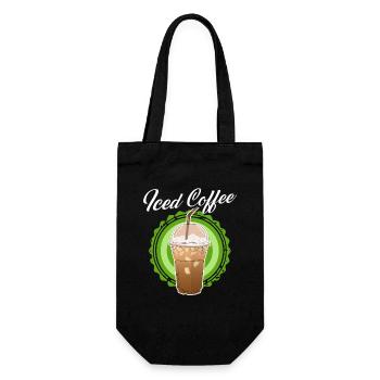 Iced Coffee Iced Coffee Coffee Lover Gift - Gift Bag for Bottles - black - Front