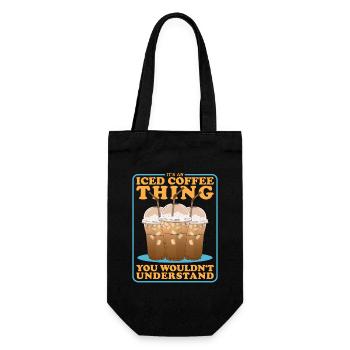 Iced Coffee Iced Coffee Coffee Lover Gift - Gift Bag for Bottles - black - Front