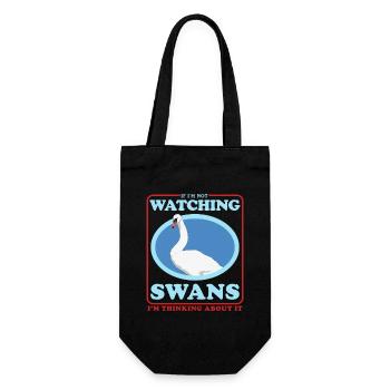 Schwäne Schwan Schwanenliebhaber Geschenk - Geschenkbeutel für Flaschen - Schwarz - Vorne