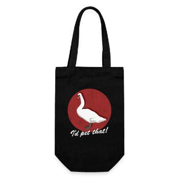 Schwan Schwäne Schwanenliebhaber Geschenk - Geschenkbeutel für Flaschen - Schwarz - Vorne