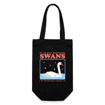 Schwäne Schwan Schwanenliebhaber Geschenke - Geschenkbeutel für Flaschen - Schwarz - Vorne