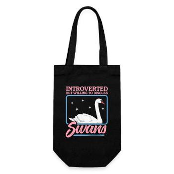Schwäne Schwan Schwanenliebhaber Geschenk - Geschenkbeutel für Flaschen - Schwarz - Vorne