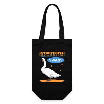 Schwäne Schwan Schwanenliebhaber Geschenke - Geschenkbeutel für Flaschen - Schwarz - Vorne