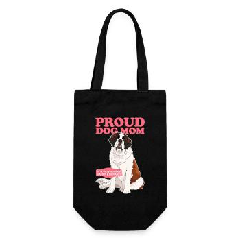 Bernhardiner Mom St. Bernhardshund Geschenk - Geschenkbeutel für Flaschen - Schwarz - Vorne