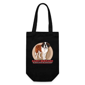 Bernhardiner Hund St. Bernhardshund Geschenk - Geschenkbeutel für Flaschen - Schwarz - Vorne