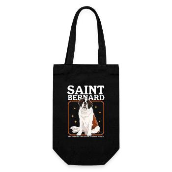 Bernhardiner Hunde St. Bernhardshund Geschenk - Geschenkbeutel für Flaschen - Schwarz - Vorne