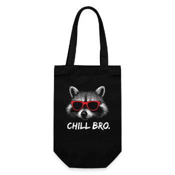 CHILL BRO – Drôle de raton laveur avec des lunettes de soleil - Sac à bouteille - noir - Devant