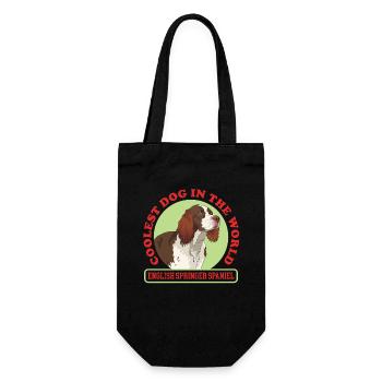 English Springer Spaniel Dog Gift - Gift Bag for Bottles - black - Front