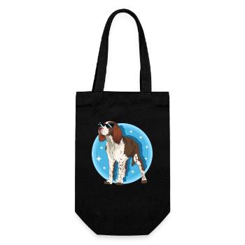 English Springer Spaniel Dog Gift - Gift Bag for Bottles - black - Front