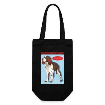 English Springer Spaniel Dog Gift - Gift Bag for Bottles - black - Front