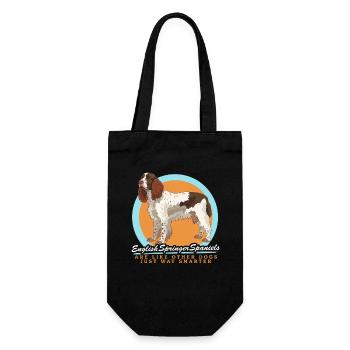 Anglais Springer Spaniel Chien Cadeaux - Sac à bouteille - noir - Devant
