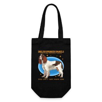 English Springer Spaniel Hundebesitzer Geschenk - Geschenkbeutel für Flaschen - Schwarz - Vorne
