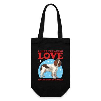 English Springer Spaniel Hundeliebhaber Geschenk - Geschenkbeutel für Flaschen - Schwarz - Vorne