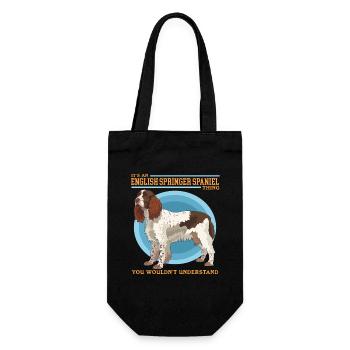 English Springer Spaniel Hund Geschenk - Geschenkbeutel für Flaschen - Schwarz - Vorne