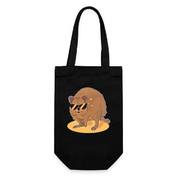 Quokka Kurzschwanzkängurus Geschenk - Geschenkbeutel für Flaschen - Schwarz - Vorne