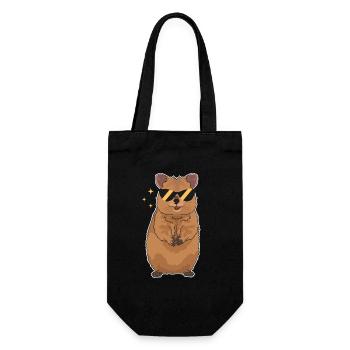 Quokka Kurzschwanzkängurus Geschenke - Geschenkbeutel für Flaschen - Schwarz - Vorne