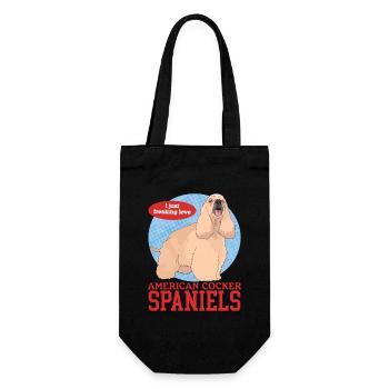 American Cocker Spaniel Owner Gifts - Gift Bag for Bottles - black - Front