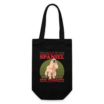 Amerikanischer Cocker Spaniel lustiges Geschenk - Geschenkbeutel für Flaschen - Schwarz - Vorne