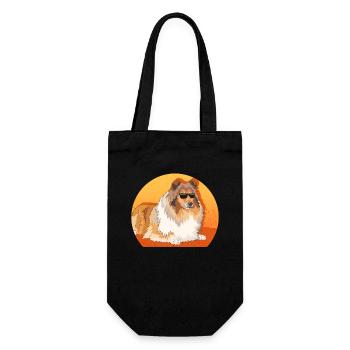 Collie Langhaarcollie Rough Collies Geschenke - Geschenkbeutel für Flaschen - Schwarz - Vorne