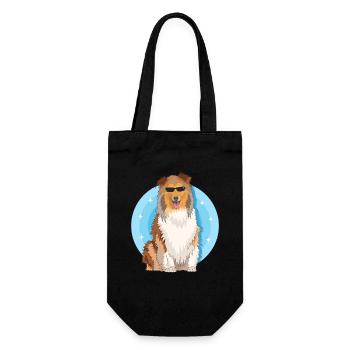 Collie Dogs Collie à poil long Rough Collies Cadeau - Sac à bouteille - noir - Devant