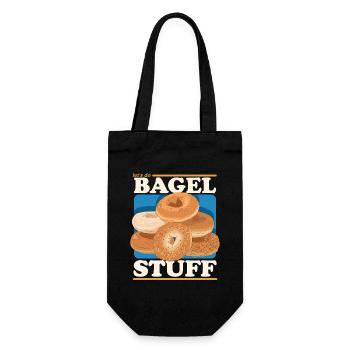Bagel Bagelbrot Beigel Geschenk - Geschenkbeutel für Flaschen - Schwarz - Vorne