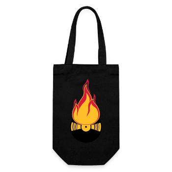 dj party célébrer club disco musique dance vinyl plat - Sac à bouteille - noir - Devant