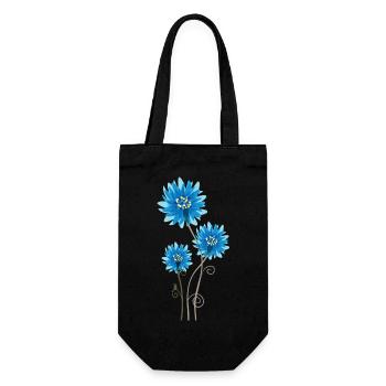 Beautiful Blue Flowers - Spring - Summer - Nature - Gift Bag for Bottles - black - Front
