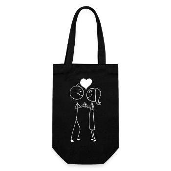 Liebe - Geschenkbeutel für Flaschen - Schwarz - Vorne