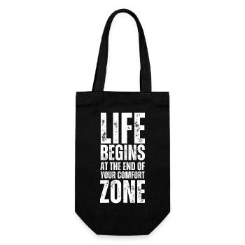La vie commence à la fin de votre zone de confort. Sport - Sac à bouteille - noir - Devant
