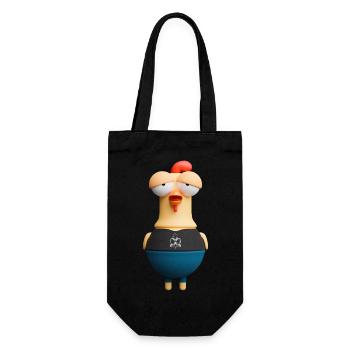 Genervtes Montags Huhn - Geschenkbeutel für Flaschen - Schwarz - Vorne