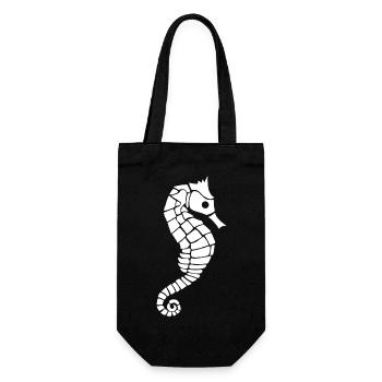 Hippocampe blanc - Sac à bouteille - noir - Devant