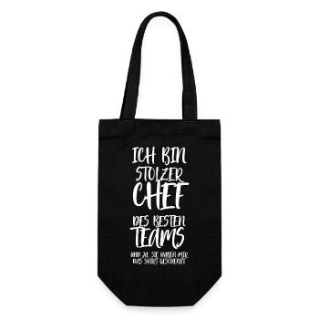 Stolzer Chef Des Besten Teams Shirt Geschenkt Boss - Geschenkbeutel für Flaschen - Schwarz - Vorne