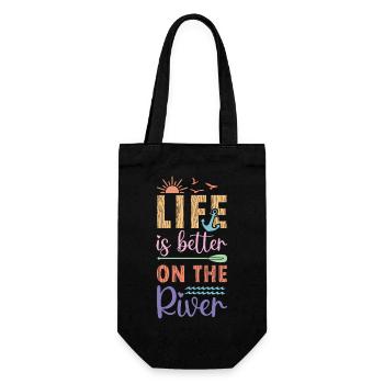 La vie est meilleure sur la rivière - Sac à bouteille - noir - Devant
