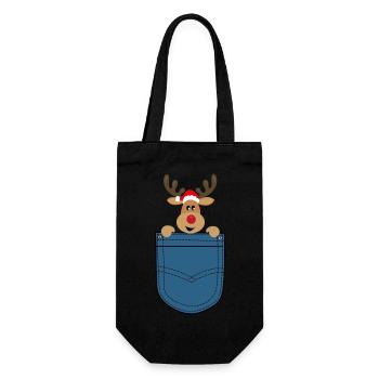Orignal de Noël dans la poche de poitrine - Sac à bouteille - noir - Devant