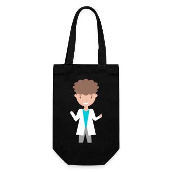 Person Illustratiert (Malte) - Geschenkbeutel für Flaschen - Schwarz - Vorne