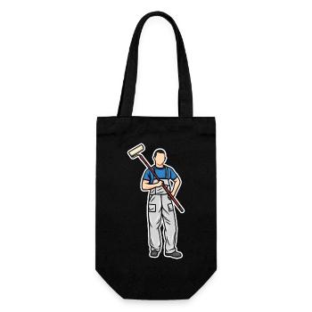 Little painter - Gift Bag for Bottles - black - Front