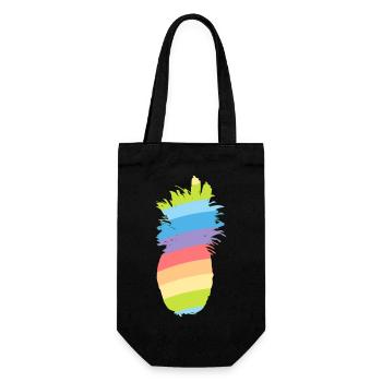 Rainbow - pineapple - Gift Bag for Bottles - black - Front