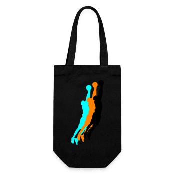 Basketballer Silhouette 3 - Gift Bag for Bottles - black - Front