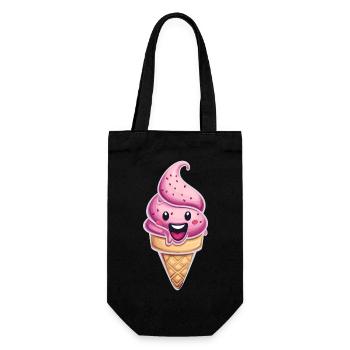 Création de crème glacée souriante - Sac à bouteille - noir - Devant