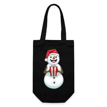 Snowman Christmas Popcorn - Gift Bag for Bottles - black - Front