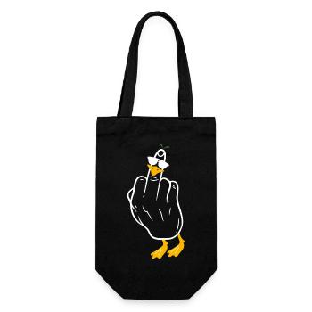 Oie doigt d’honneur humour - Sac à bouteille - noir - Devant