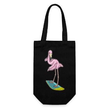 Été de surf sur planche de surf au flamant rose - Sac à bouteille - noir - Devant