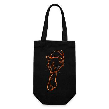 Sleeping cat - Geschenkbeutel für Flaschen - Schwarz - Vorne